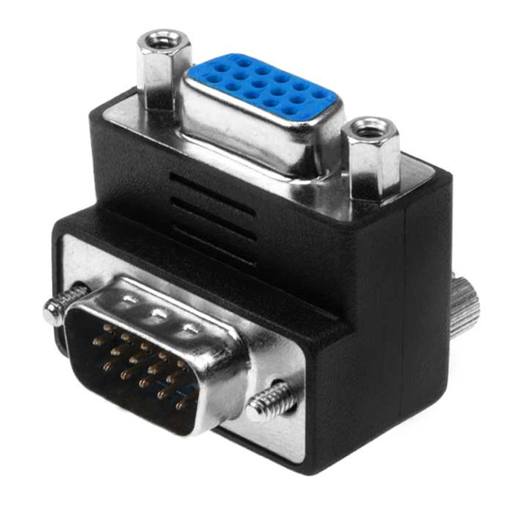 Adattatore VGA da 15 pin maschio a femmina da 90 gradi ad angolo retto, VGA Male to Female Adattatore VGA da 15 pin maschio a femmina da 90 gradi ad angolo retto, VGA Male to Female